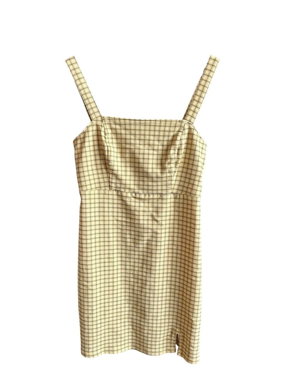 Hollister Dress Size S Plaid Windowpane Mini Dress Spaghetti Strap Square Neck